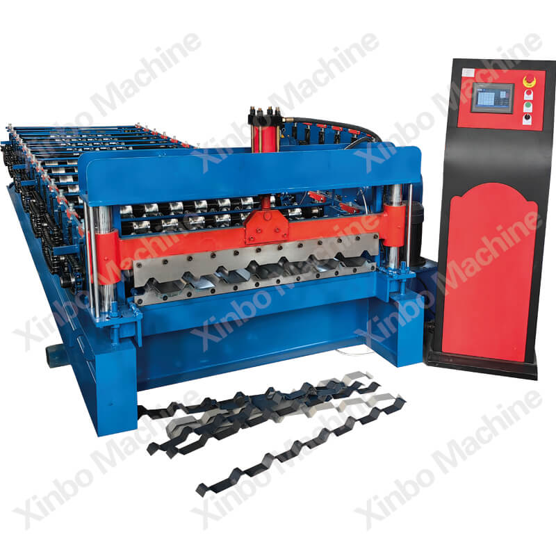 Trapezoidal roof panel roll forming machine