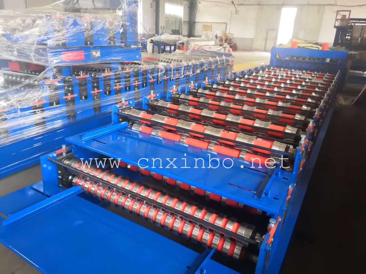 Full automatic high-quality glazed double-layer tile press Roof roll forming machine