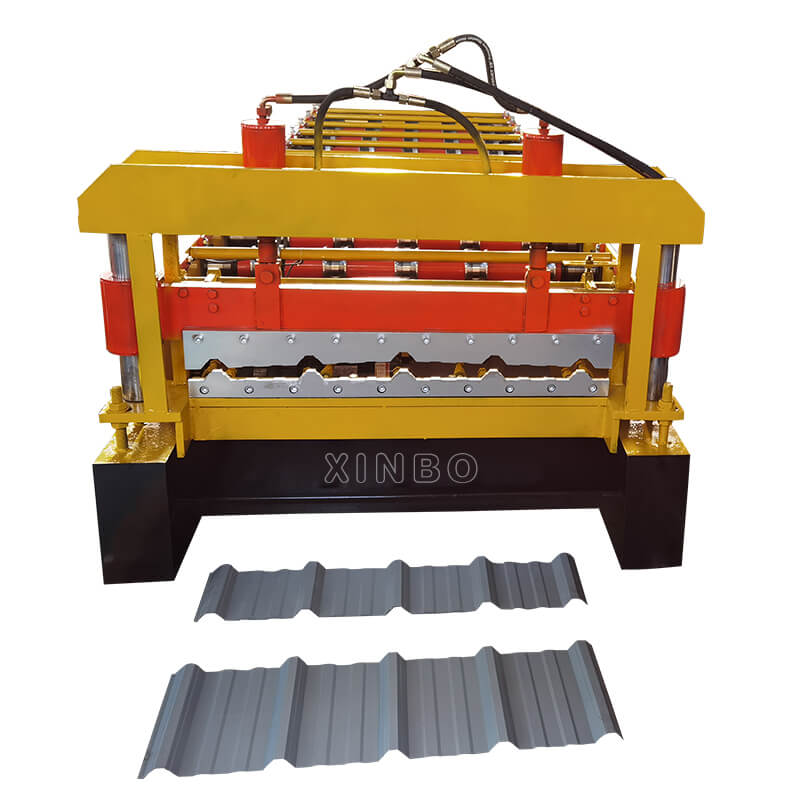 Trapezoidal roof panel roll forming machine