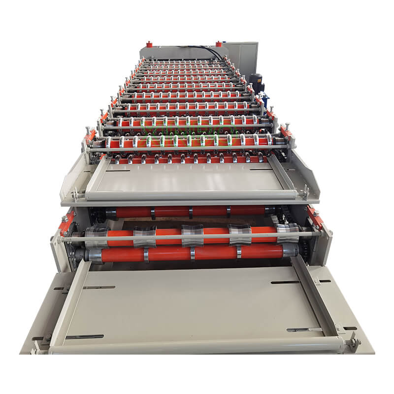 Full automatic high-quality glazed double-layer tile press Roof roll forming machine.