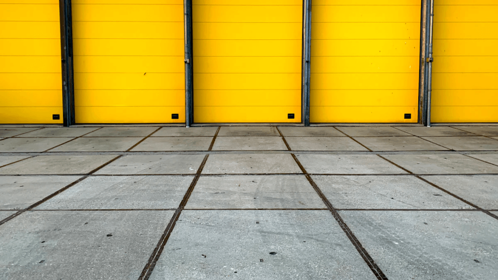 a photo of garage doors