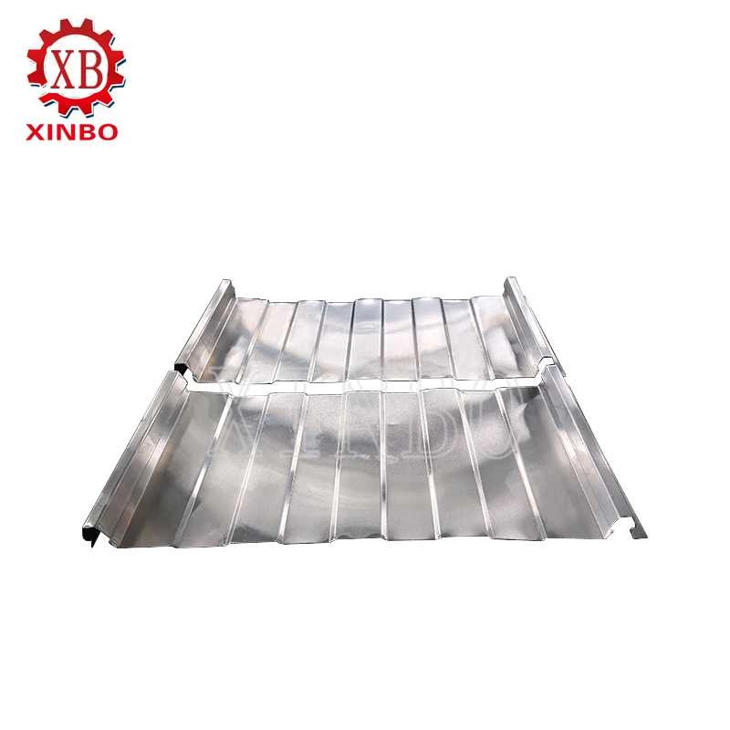 Snap lock standing seam roofing panels showing interlocking side edges