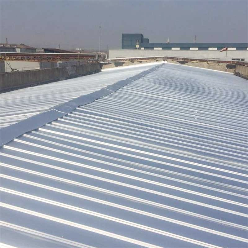 Standing seam metal roof panels installed on an industrial building