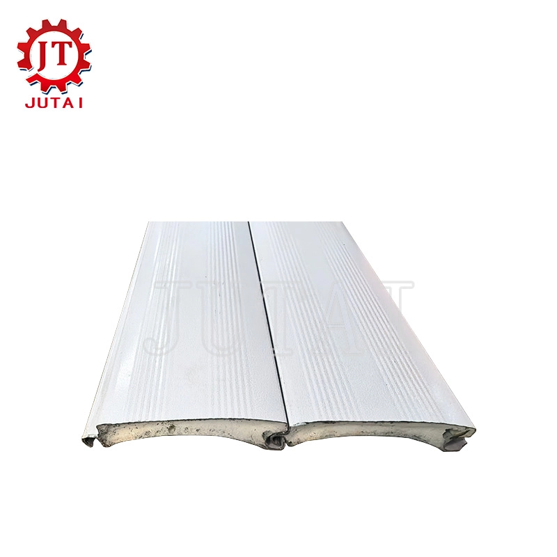 Cross-section of interlocking PU foam-filled roller shutter door slats